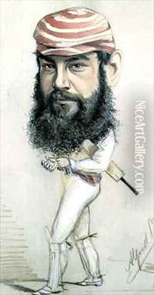 W.G. Grace Oil Painting - Alfred Gish Bryan