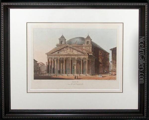 Temple Of Jupiter Tonans And The Pantheon Oil Painting - Matthew Dubourg