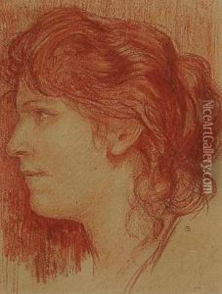 Portrait Of A Lady Oil Painting - Charles Ernest Debelle