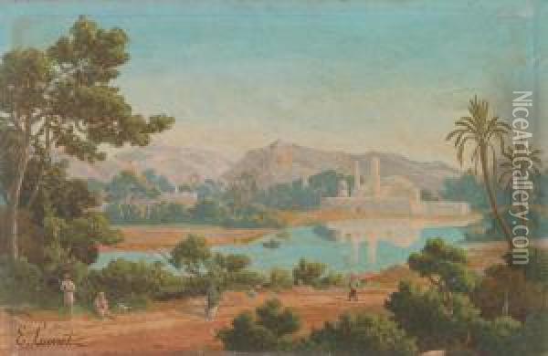 Paysage Oriental Oil Painting - Emmanuel Joseph Lauret