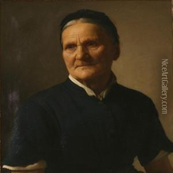 Portrait Of An Elderly Woman Oil Painting - Frits Johann Freder. Vermehren