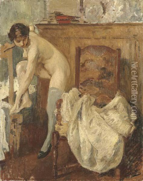 Femme Nue Oil Painting - Otto Vautier
