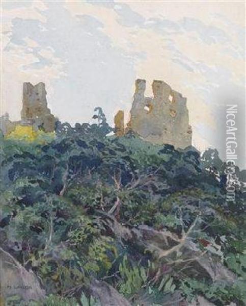 Burgruine Senftenberg Oil Painting - Hubert Landa