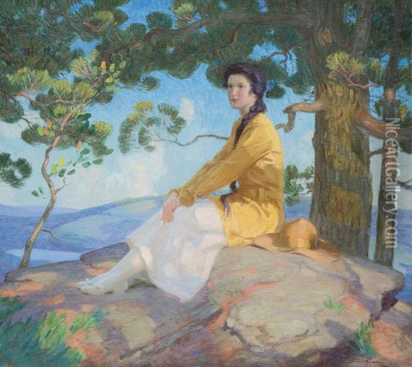 Seated Under The Pines Oil Painting - Norwood Hodge Macgilvary