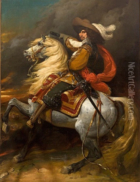 Retrato Ecuestre De Josias Rantzau, Mariscal De Francia Oil Painting - Jean Alaux