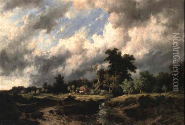 Auf Dem Heimweg Oil Painting - Remigius Adrianus van Haanen