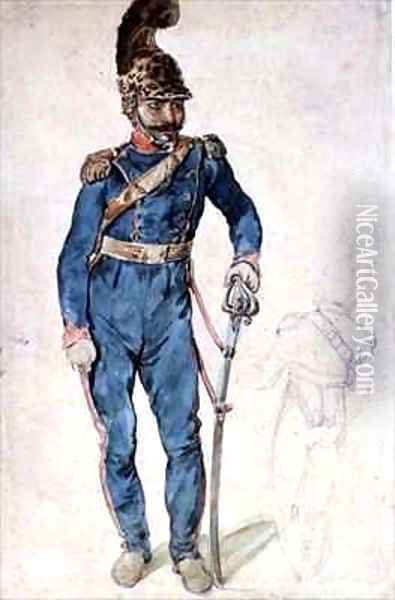 Mustapha Gericaults servant in the uniform of Colonel Bro Oil Painting - Theodore Gericault
