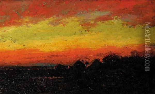 Untitled - Sunset Oil Painting - George Horne Russell
