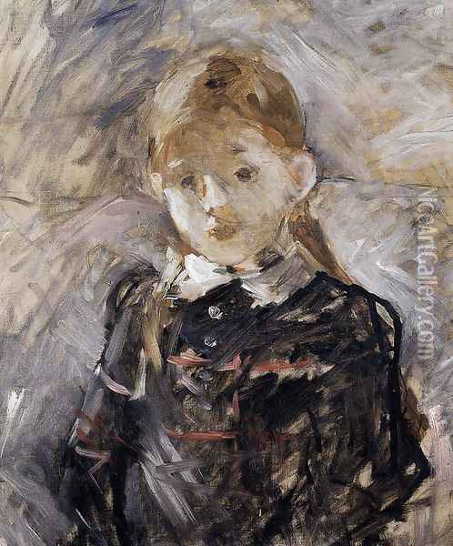 Little Girl With Blond Hair Oil Painting - Berthe Morisot