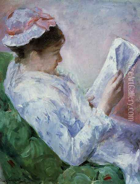 Woman Reading Oil Painting - Mary Cassatt