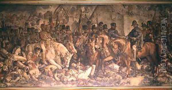 The Meeting of Wellington and Blucher after Waterloo Oil Painting - Daniel Maclise