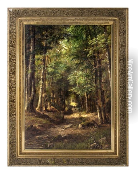Forster Im Wald Oil Painting - Eduard Heinel