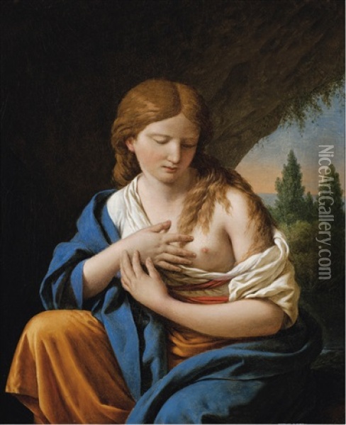 La Madeleine Penitente Oil Painting - Louis Jean Francois Lagrenee