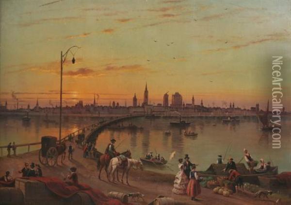 Panoramic View Of Antwerp Oil Painting - Henry Cleenewerck
