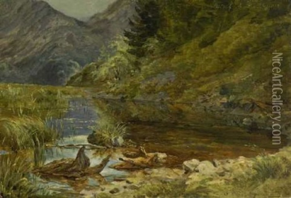 Bei Schlehdorf Am Kochelsee Oil Painting - Carl Morgenstern