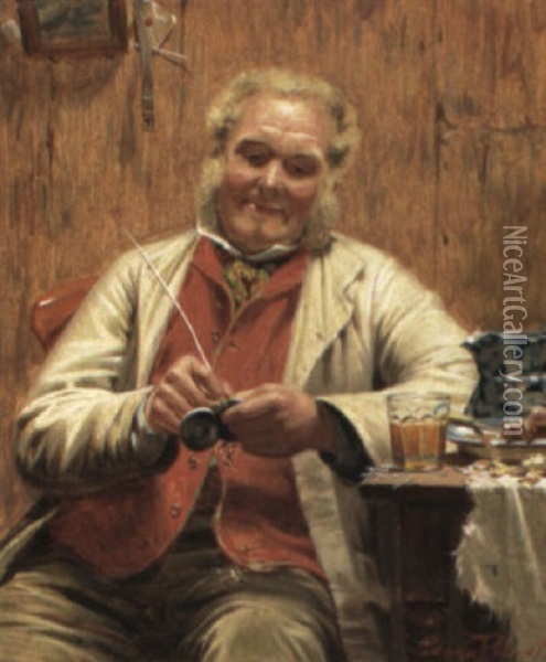 Done Brown Oil Painting - Edwin Thomas Roberts