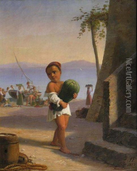 Jeune Garcon De Capri Oil Painting - Julius Friedlaender