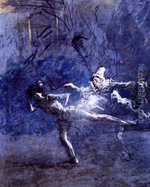 Les Artistes De Cirque Oil Painting - Jean-Louis Forain