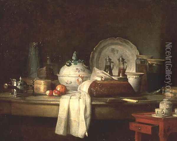 The Officers' Mess or The Remains of a Lunch, 1763 Oil Painting - Jean-Baptiste-Simeon Chardin