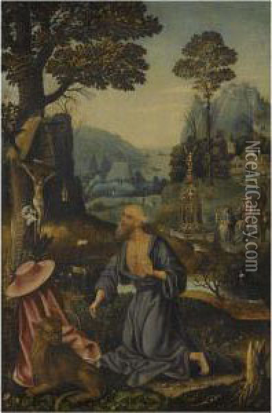 The Penitent Saint Jerome Oil Painting - Joachim Patenir