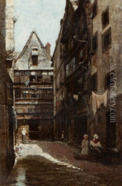 Street Scene Oil Painting - Edmund Aubrey Hunt