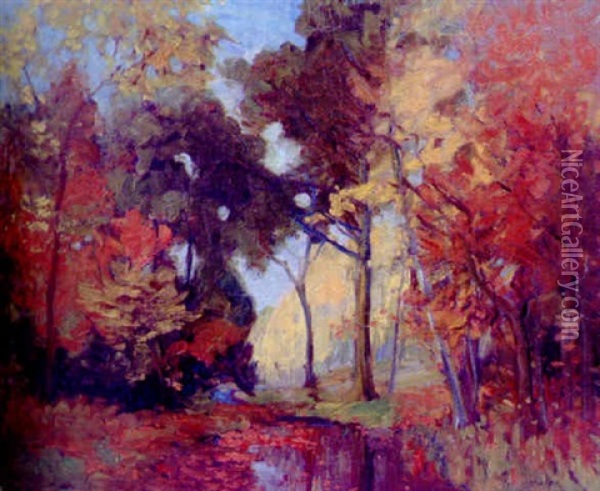 Autumn Landscape Oil Painting - Henning Ryden