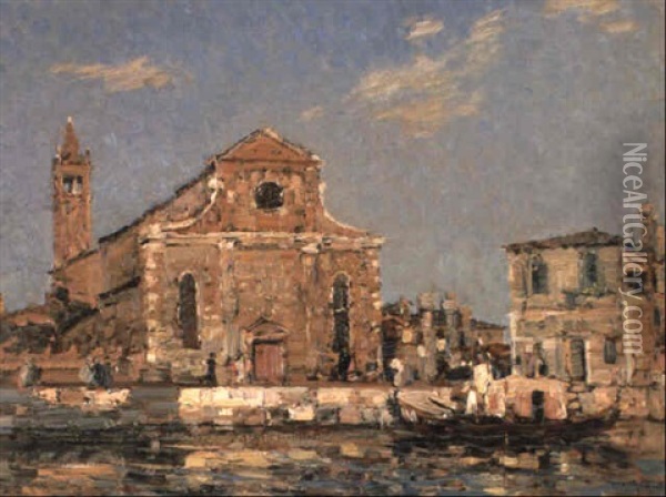 Church Of Santa Maria Maggiore Oil Painting - Emma Ciardi