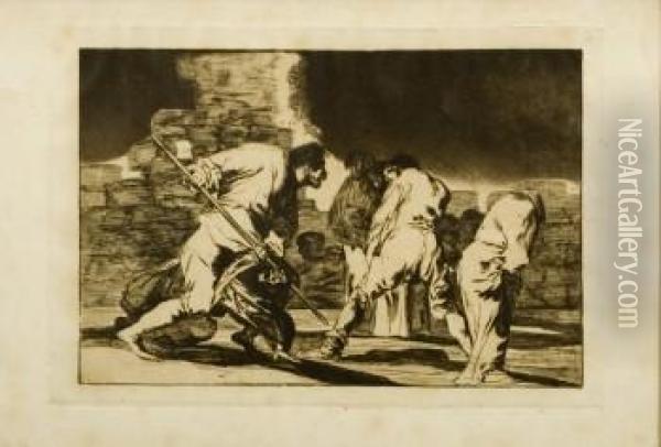 Disparate Furioso Oil Painting - Francisco De Goya y Lucientes