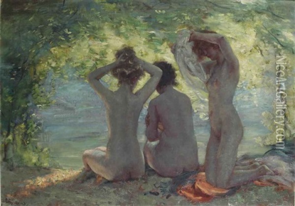 Baigneuses Oil Painting - Charles Hermans
