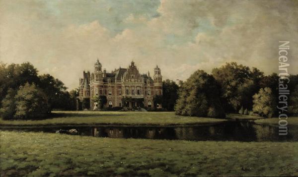 Castle Oud Wassenaar, Wassenaar Oil Painting - Adriaan Marinus Geijp