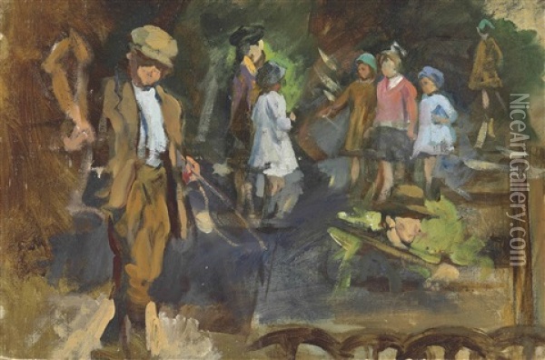 Figure Studies For On Paul Hill Oil Painting - Stanhope Forbes