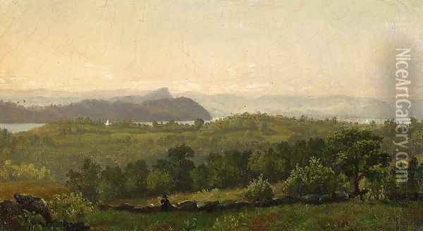 Hudson River Looking towards Haverstraw Oil Painting - John Frederick Kensett