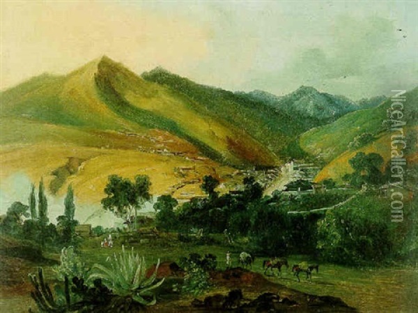 Vista De Las Minas De Angangueo Oil Painting - Johann Moritz Rugendas