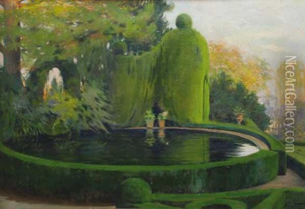 Jardin Oil Painting - Antoni De Ferrater