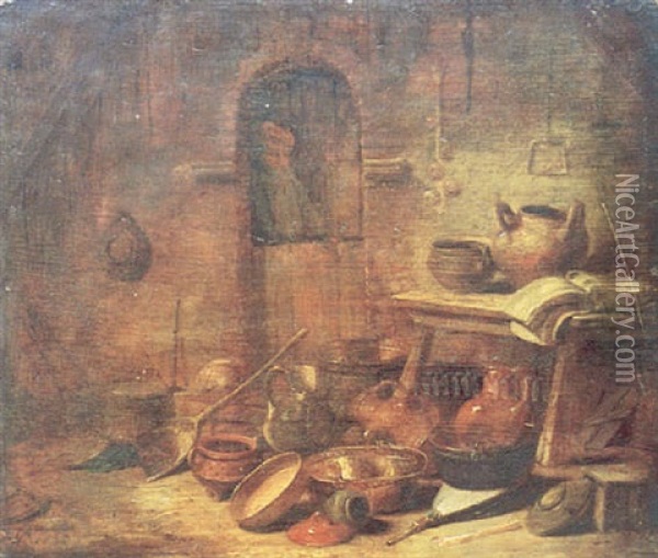 Interieur De Cuisine Oil Painting - Franz (Francois) Ryckhals