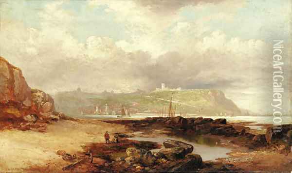 A view of Dover Castle from the harbor Oil Painting - James Wilson Carmichael