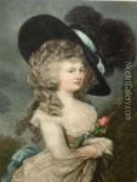 A Gainsborough Lady Oil Painting - John Cother Webb