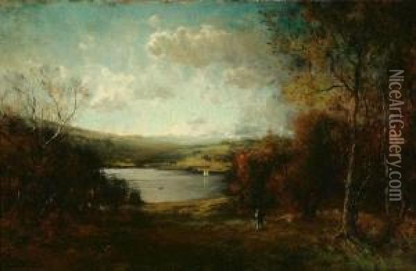 Autumn Landscape With Lake Oil Painting - George Herbert McCord
