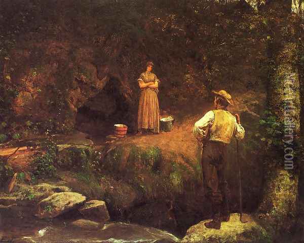 The Early Lovers Oil Painting - Eastman Johnson