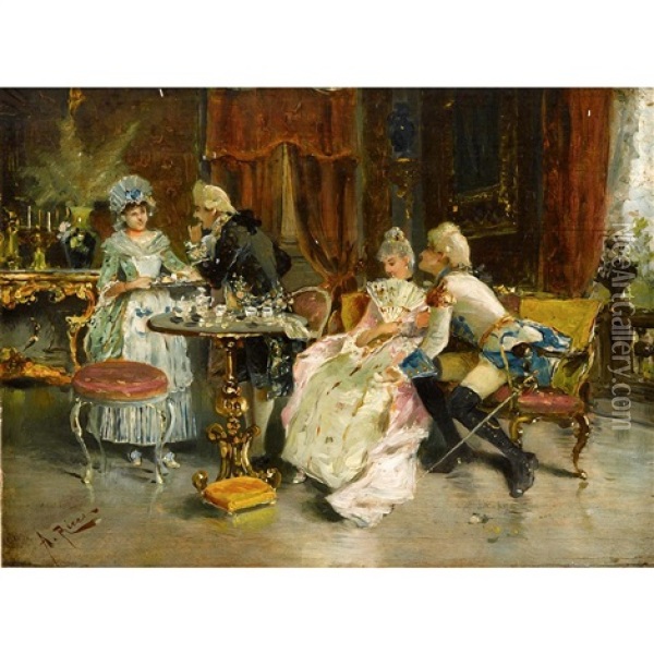 The Drawing Room Oil Painting - Arturo Ricci
