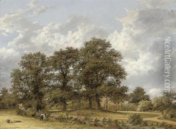 Garden, White Waltham, Maidenhead Oil Painting - James Stark