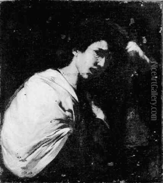 Femme S'arrachant Les Cheveux Oil Painting - Jusepe de Ribera