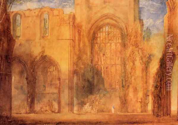 Interior Of Fountains Abbey Yorkshire Oil Painting - Joseph Mallord William Turner