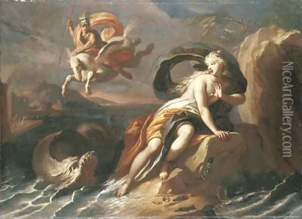 Perseus and Andromeda Oil Painting - Pietro Del Po