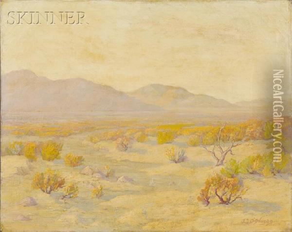 Desert Landscape/a View Of Southern California Oil Painting - John L. O'Hagan