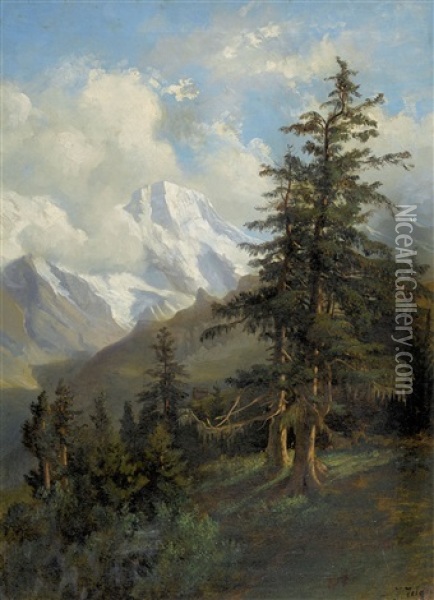 Breithorn (zermatt) Oil Painting - Jakob Joseph Zelger