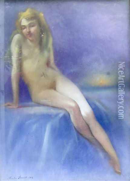 Seated Nude (1902) Oil Painting - Nicolae Vermont