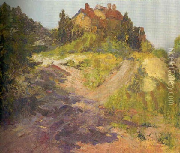 House On The Hilltop Oil Painting - Joseph Pierre Birren