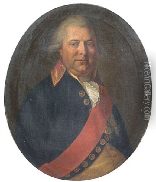 Portrait Friedrichs Ii., Kurfurst Und Herzog Von Wurttemberg Oil Painting - Christian Jakob Schlotterbeck