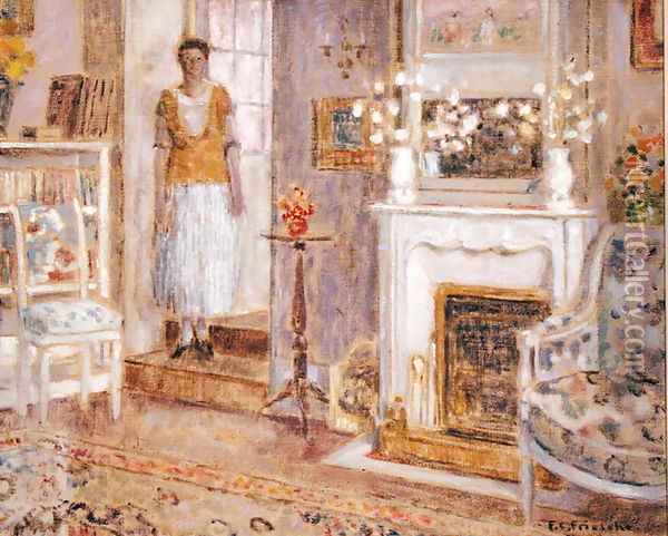 The Library Oil Painting - Frederick Carl Frieseke
